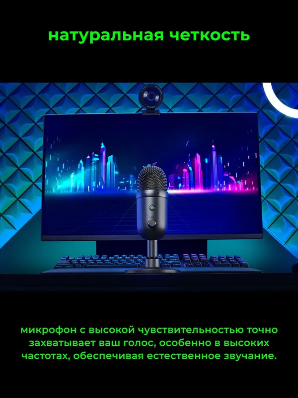 Микрофон игровой Razer Seiren V2 X, черный, для стриминга и подкастов 3 Микрофон игровой Razer Seiren V2 X, черный, для стриминга и подкастов 3