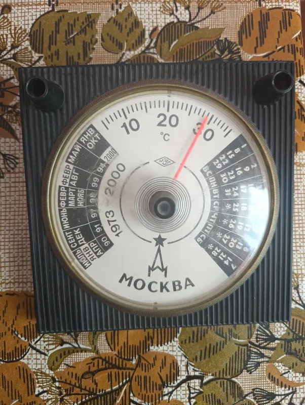 Винтажный настольный термометр календарь 1
