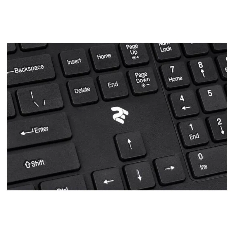 Клавиатура проводная 2E KM1020 Slim USB Black (2E-KM1020UB) — фото 2