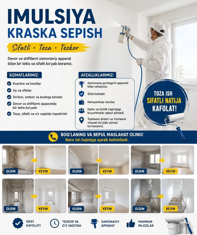 EMULSIYA KRASKA LAK sepish xizmati