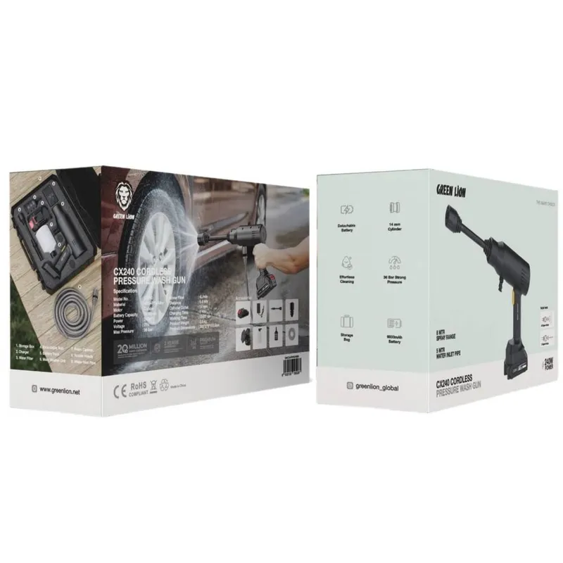 Green lion CX-240 Cordless Pressure Wash Gun 36 Bar — фото 3