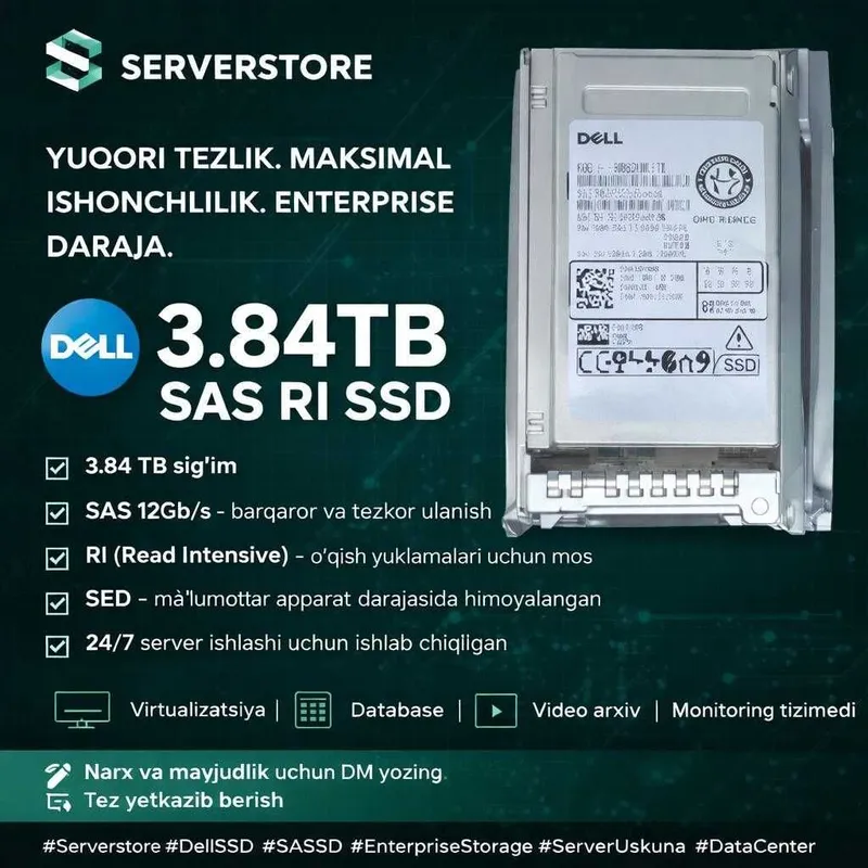 Dell 3.84TB SAS RI SSD