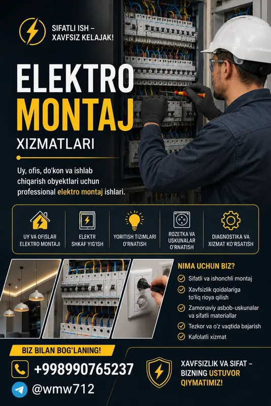 Elektro Montaj xizmatlari