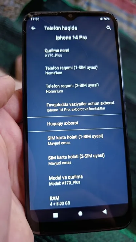 iPhone A170 plus 6/128 gb 5
