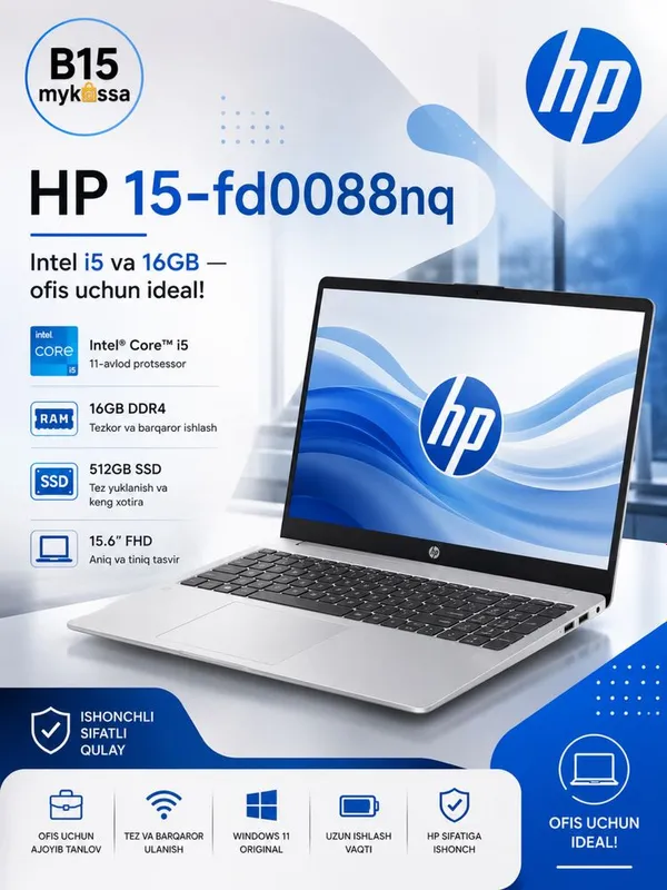 HP 15-fd0088nq — Intel i5 va 16GB — Dastavka • New HP 15-fd0088nq — Intel i5 va 16GB — Dastavka • New