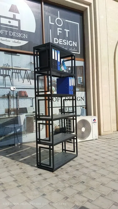 Loft uslubidagi ofis va uy uchun stellaj 4 Loft uslubidagi ofis va uy uchun stellaj 4