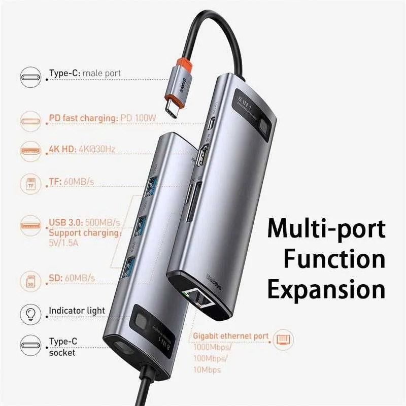 Baseus 8in1 hub dok station