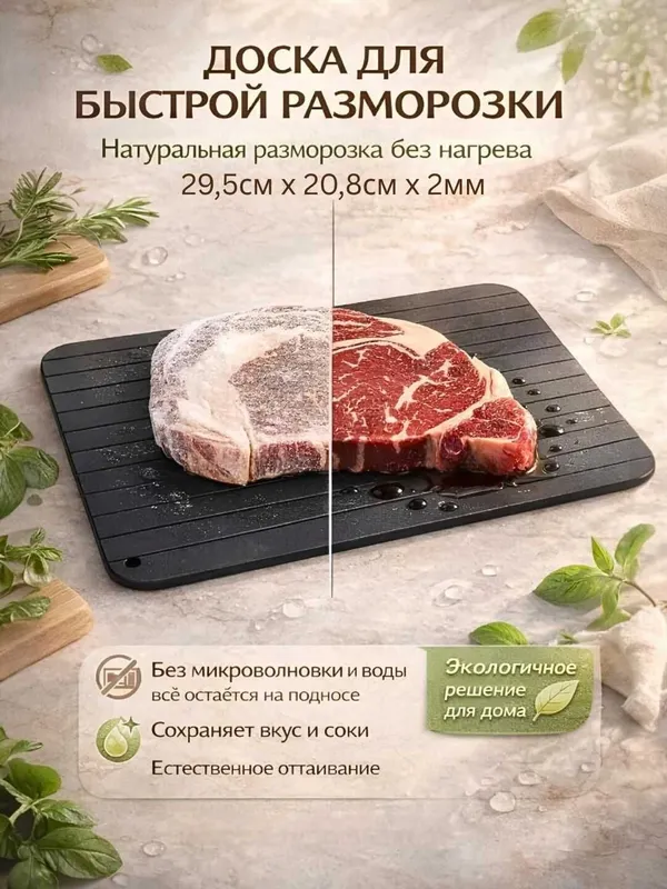 Металлическая разделочная доска для кухни быстрая разморозка продуктов