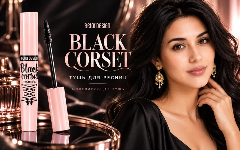 Белорусская чёрная тушь для ресниц BLACK CORSET 5