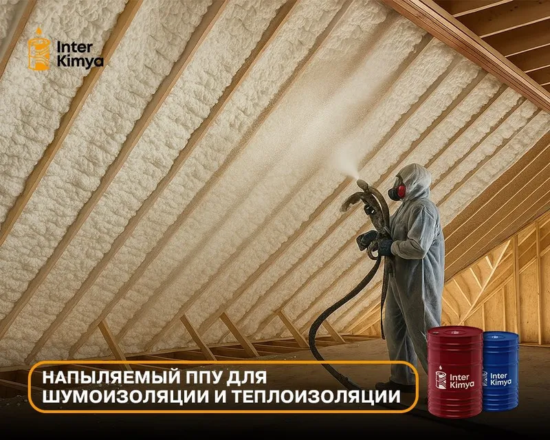 Напыление пенополиуретан для шумоизоляции и теплоизоляции