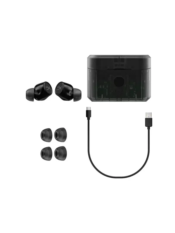 Беспроводные игровые TWS наушники с микрофоном HyperX Cirro Buds Pro, Bluetooth, чёрные — фото 4