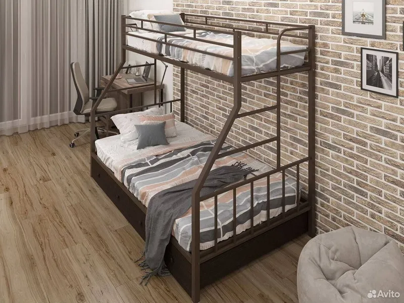 Двухъярусная кровать Loft krovat темир крават metal kalavat Лофт 2 Двухъярусная кровать Loft krovat темир крават metal kalavat Лофт 2