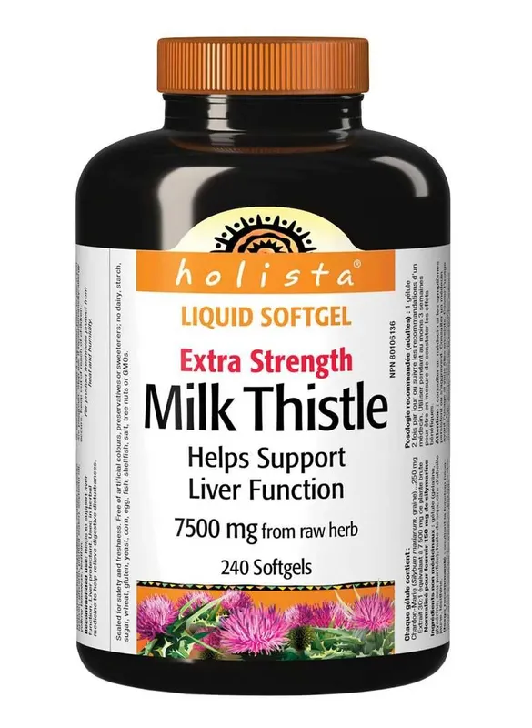Расторопша, Силимарин, 240 капсул Holista Extra Strength Milk Thistle Расторопша, Силимарин, 240 капсул Holista Extra Strength Milk Thistle