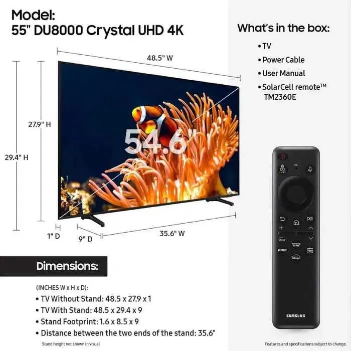 Samsung Smart TV 55 DU8000" Crystal UHD 4K* + доставка по всему городу 2 Samsung Smart TV 55 DU8000" Crystal UHD 4K* + доставка по всему городу 2