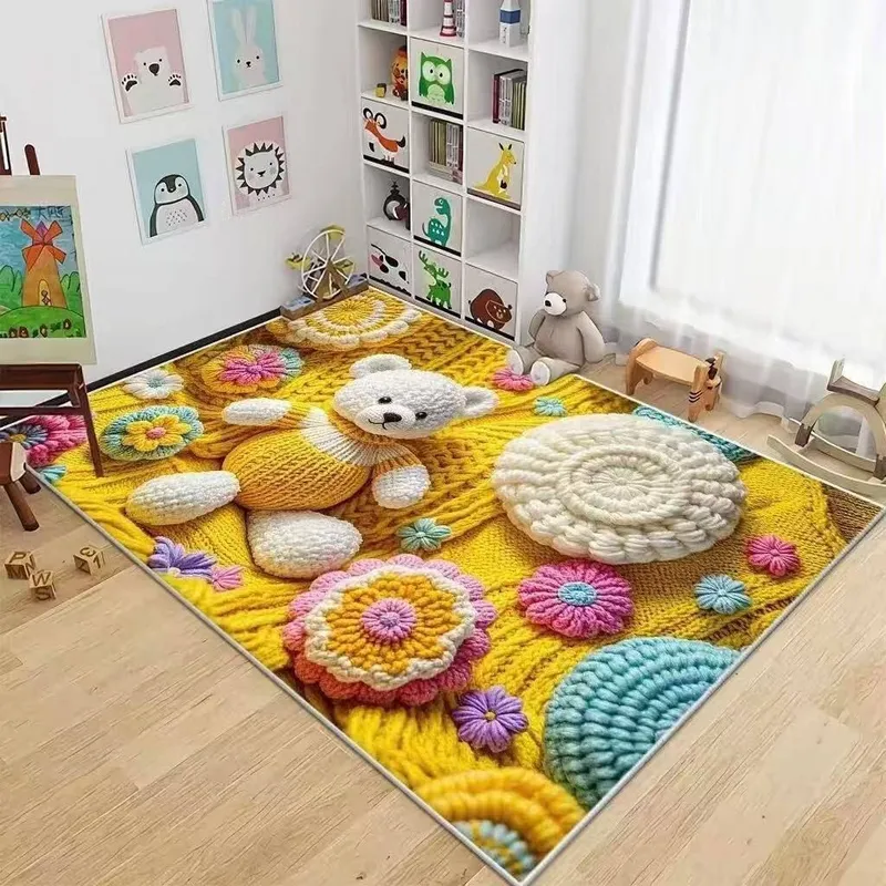 Коврик детский игровой с 3D рисунком Зайчик и Мишк — фото 1