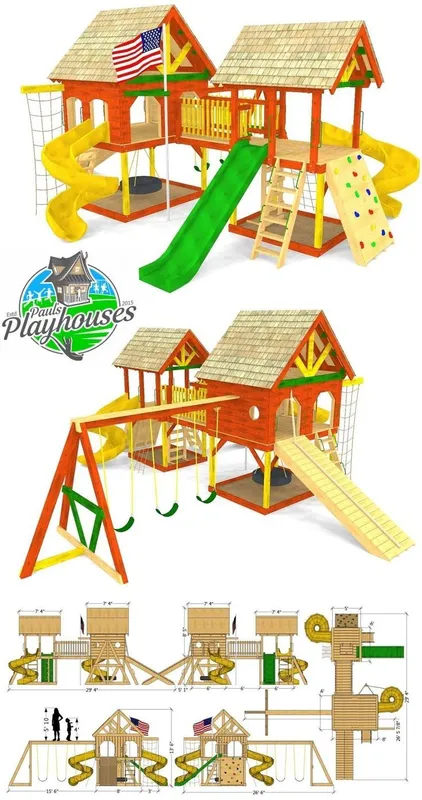 Детская площадка горка аттракцион болалар майдони домик качели swings — фото 2
