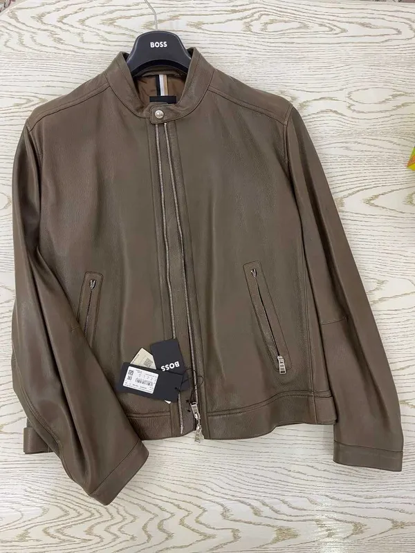 Куртка BOSS «Monty» из натуральной овечьей кожи, 52 regular fit коричн 1