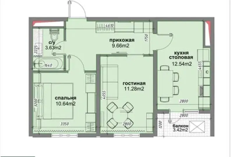 Продаётся 2-комнатная квартира, Яшнабад, 49 м² 8