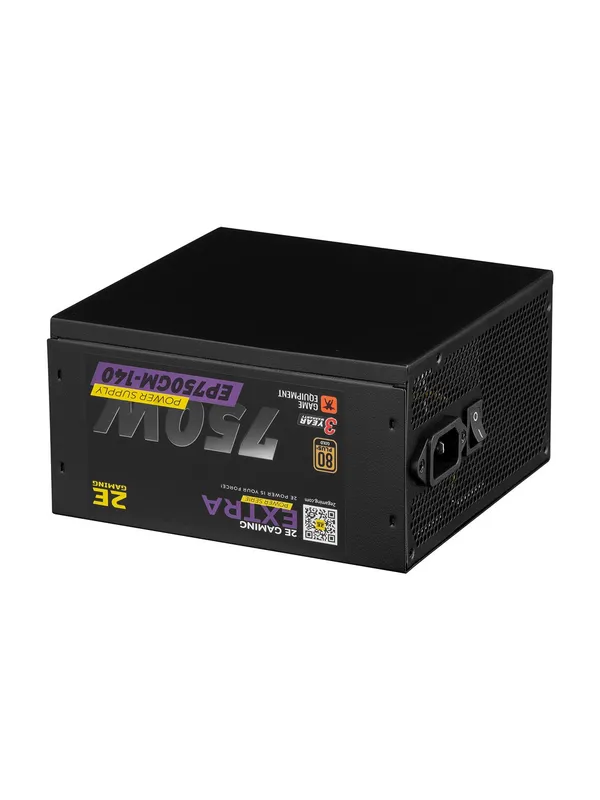 Блок питания 2E Gaming Extra Power ATX 750Вт (80+ Gold), модульный, чёрный — фото 1