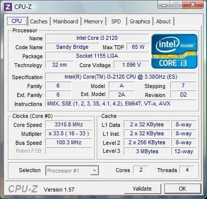 Intel Core I3 2120