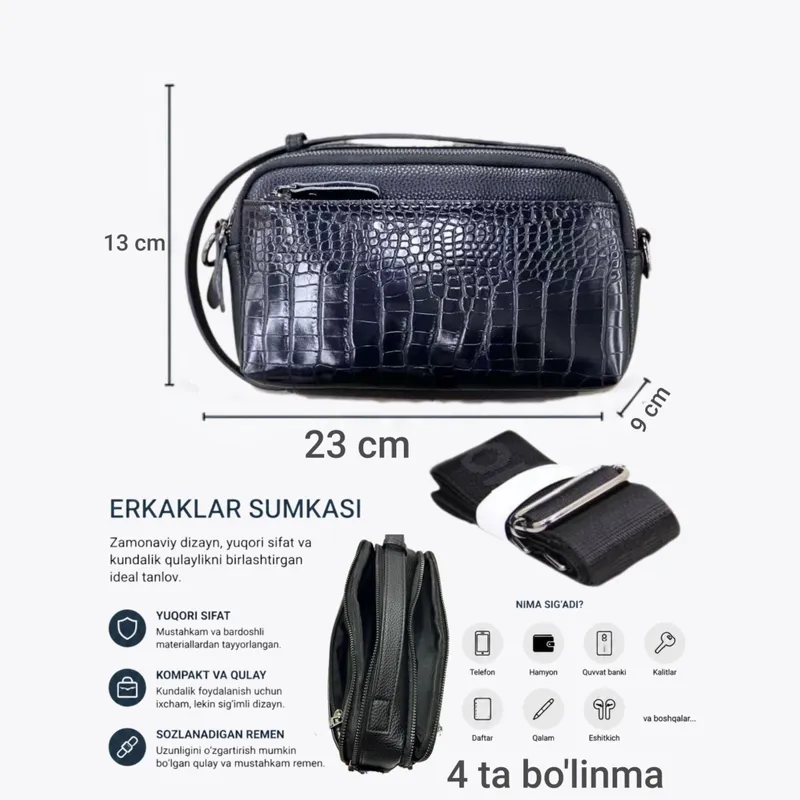 Barsetka erkaklar sumkasi. Барсетка сумка — фото 2