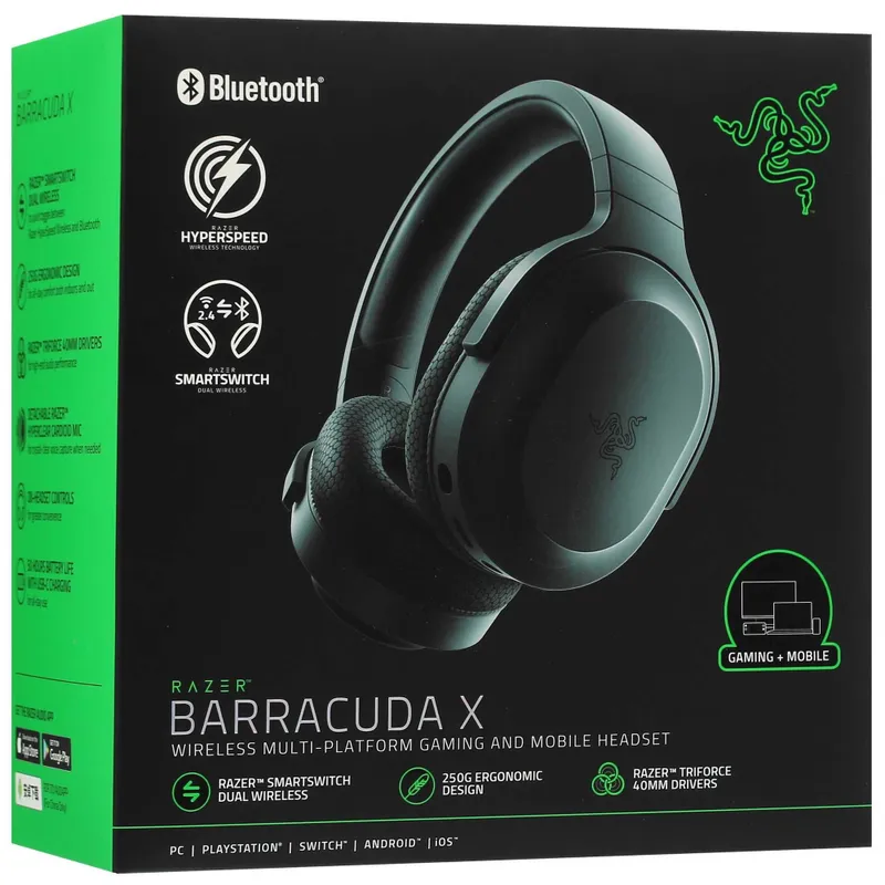 ! Беспроводная игровая гарнитура Razer Barracuda X (2022) (Black) — фото 2