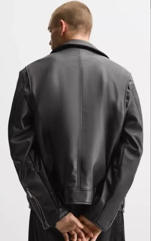 Куртка косуха Zara из эко кожи мужская — фото 3
