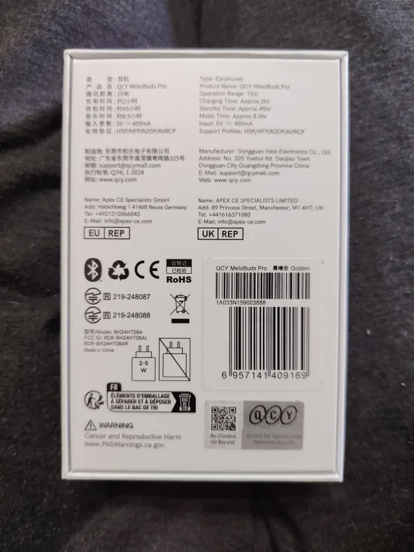 Наушники QCY MeloBuds Pro HT08 (ANC, Hi-Res, LDAC). Новые! — фото 1