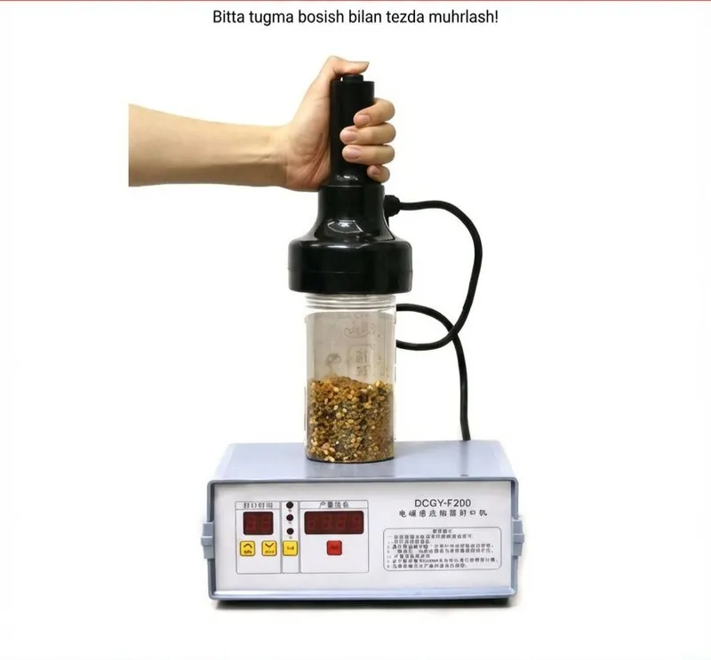 индукцион запайка, фольга ёпиш аппарати, induction sealer, бутылка