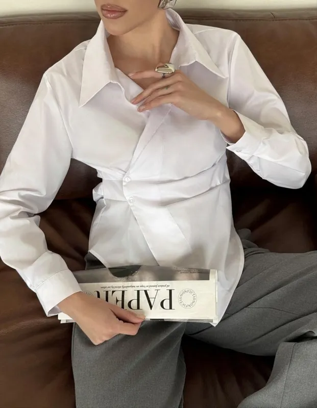 Рубашка женская, классическая, базовая модель Рубашка женская, классическая, базовая модель