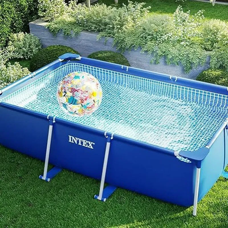 Каркасный бассейн 260×160×65 INTEX прямоугольный басейн стойка бассейн — фото 2
