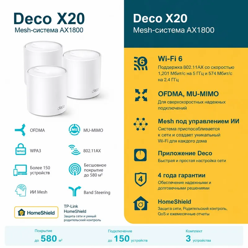 роутер TP-Link Deco X20 3-pack роутер TP-Link Deco X20 3-pack