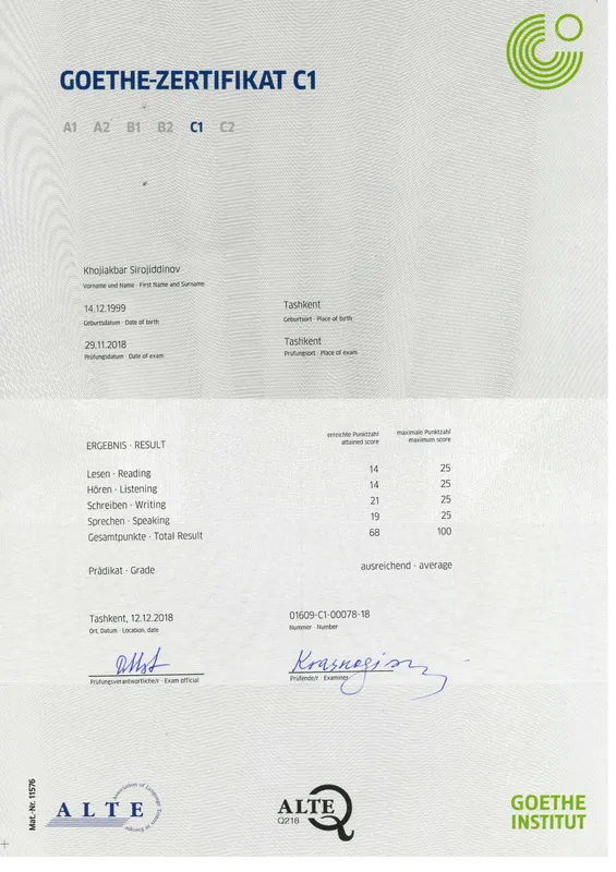 Nemis tili A1-B2 Repetitor 1-dars BEPUL — фото 1