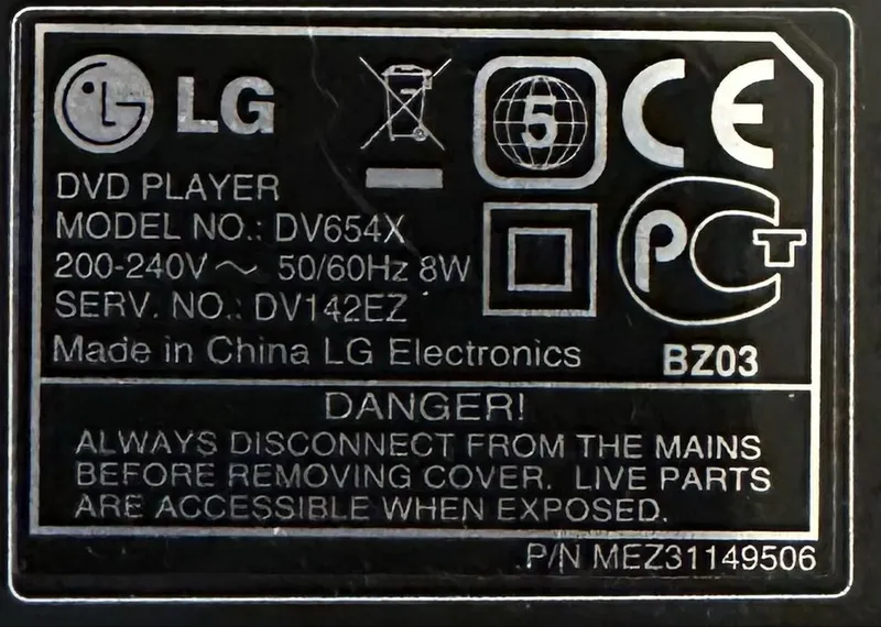 DVD player LG DV654X 3 DVD player LG DV654X 3