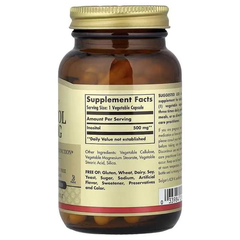 Solgar Inositol Инозитол Inzitol inaztol 100 растительных капсул 2