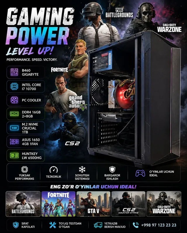 Gaming Pc B460 Gigabyte Intel Core i7-10700