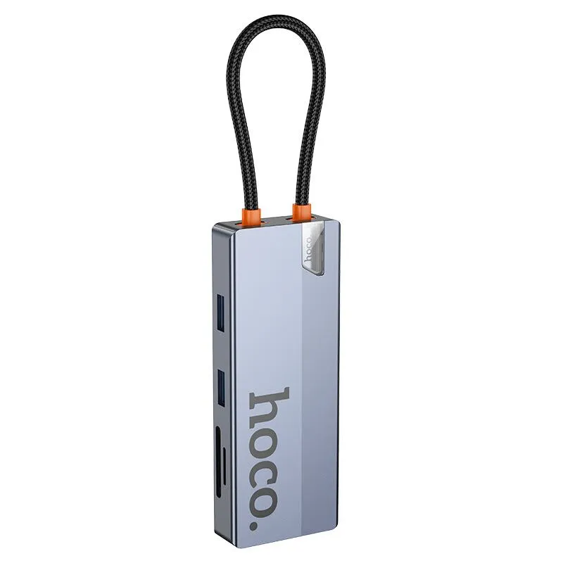 USB-C Хаб HOCO HB52 Wow 8 в 1, HDMI 4K 60Hz, RJ45, PD 100W — фото 5
