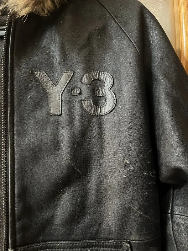 adidas x Yohji Yamamoto кожаная куртка-бомбер 2 adidas x Yohji Yamamoto кожаная куртка-бомбер 2