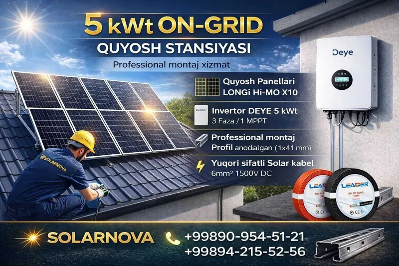5 kw On Grid Quyosh stansiyasi