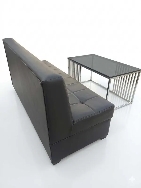 Замонавий дизайнга эга эко кожа диван ва журнал столи тўплами — фото 1