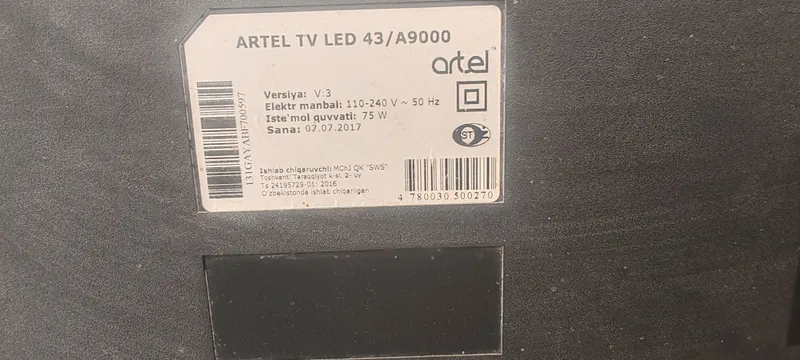 Artel televizor yaxshi sostoyaniyada Artel televizor yaxshi sostoyaniyada