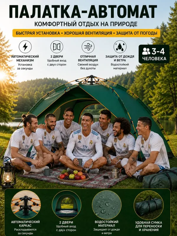 3–4 kishilik avtomatik turist chodiri piknik va oilaviy dam olishga 3 3–4 kishilik avtomatik turist chodiri piknik va oilaviy dam olishga 3