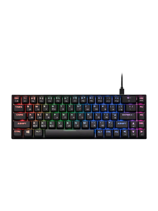 Механическая клавиатура 2E Gaming KG380 (68 кнопок, RGB, беспроводная/проводная, Blue Switch) — фото 1