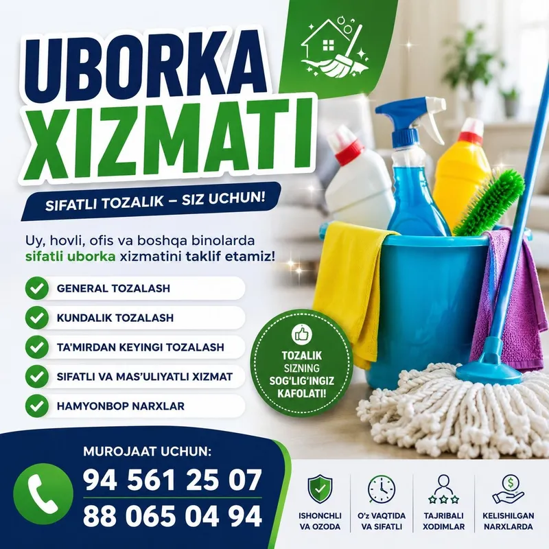 Sifatli uborka hizmati Sifatli uborka hizmati