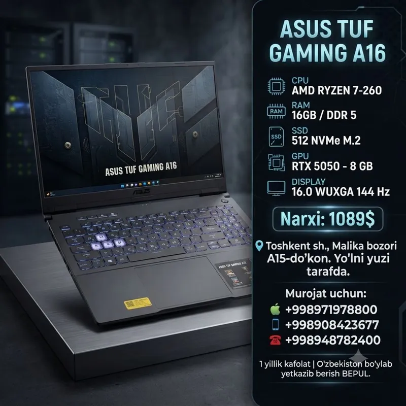 Asus Tuf Gaming A16 R7-260 RTX 5050 8G 2