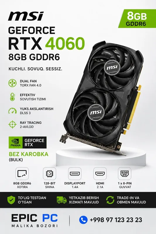 MSI GeForce RTX 4060 8GB 1 MSI GeForce RTX 4060 8GB 1