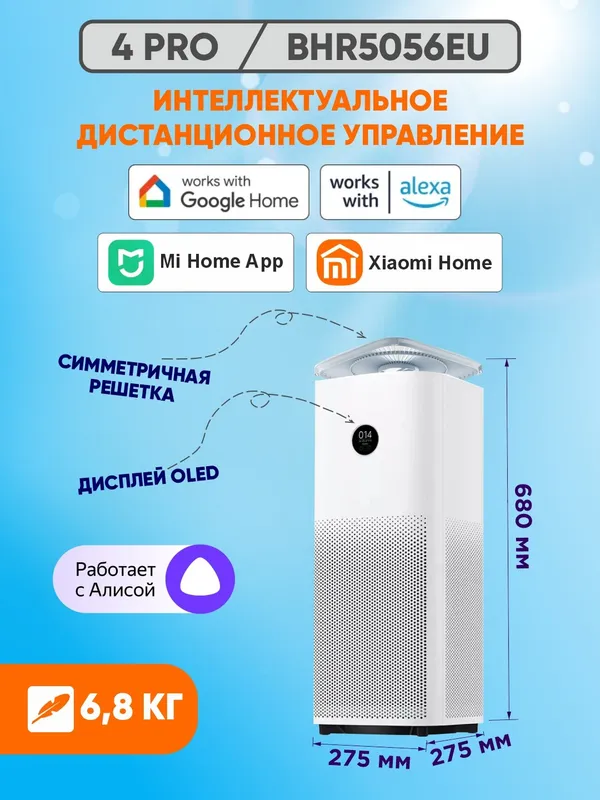 Умный очиститель воздуха Xiaomi Smart Air Purifier 4 Pro (EU/Global), до 60 м², HEPA — фото 4
