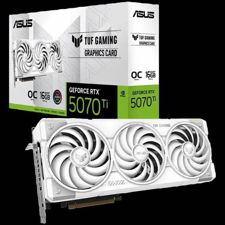 Видеокарта Asus TUF-RTX5070TI-O16G-WHITE-GAMING 16ГБ Видеокарта Asus TUF-RTX5070TI-O16G-WHITE-GAMING 16ГБ