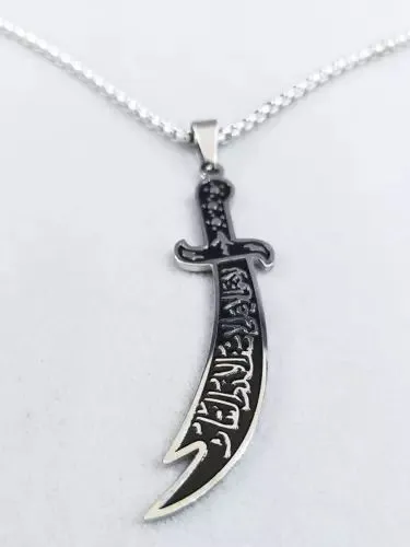 Erkaklar bo'yin zanjiri Zulfiqor qilich Erkaklar bo'yin zanjiri Zulfiqor qilich