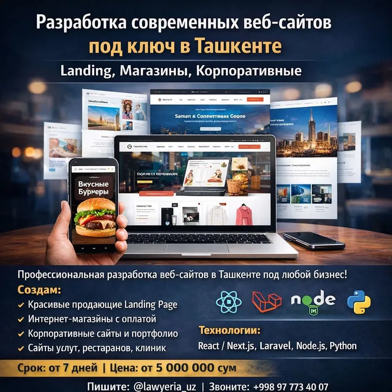 ARZON | Разработка веб-сайтов | Veb-sayt yaratamiz